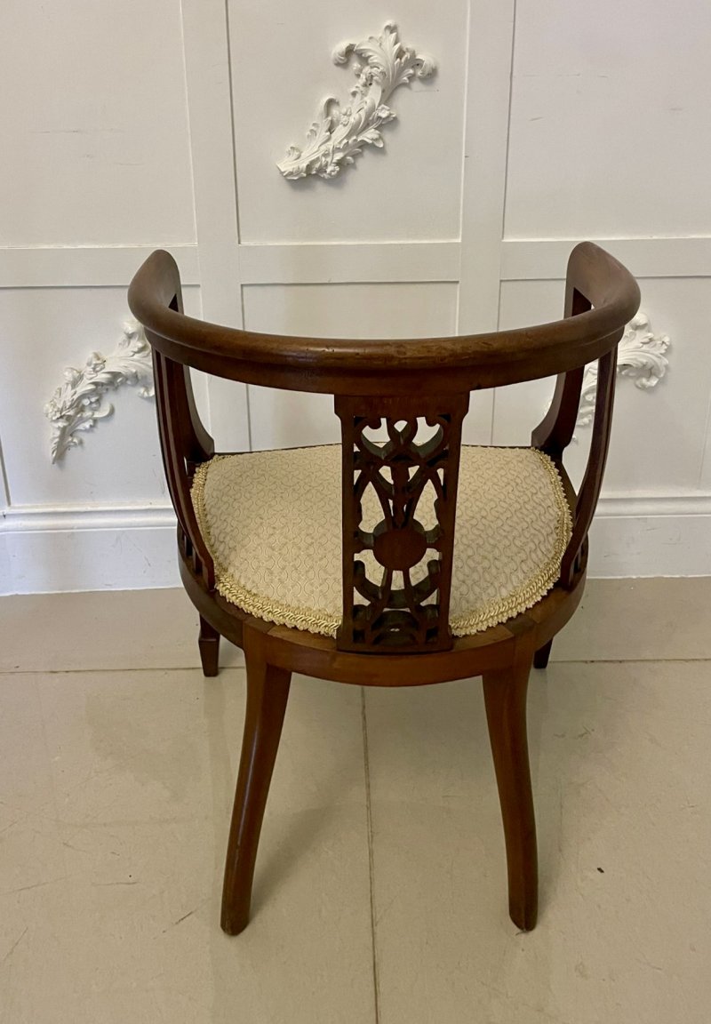 Antique Edwardian Quality Mahogany Inlaid Tub Chair - Image 4